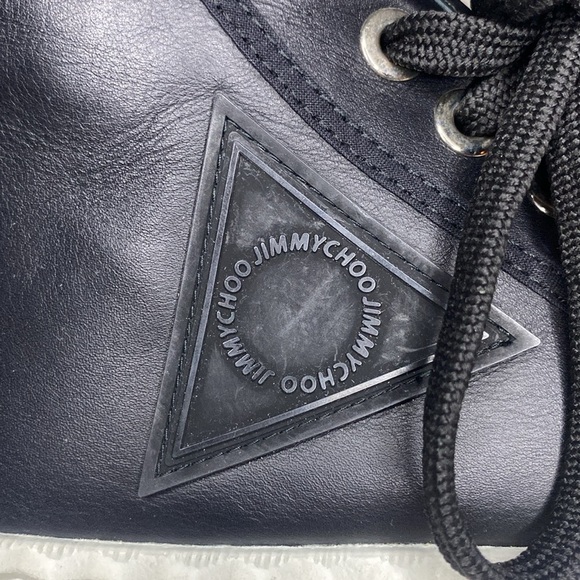 Jimmy Choo Black Leather High Top Trainer Sneakers (EUR 41 / US 8) - Picture 5 of 8